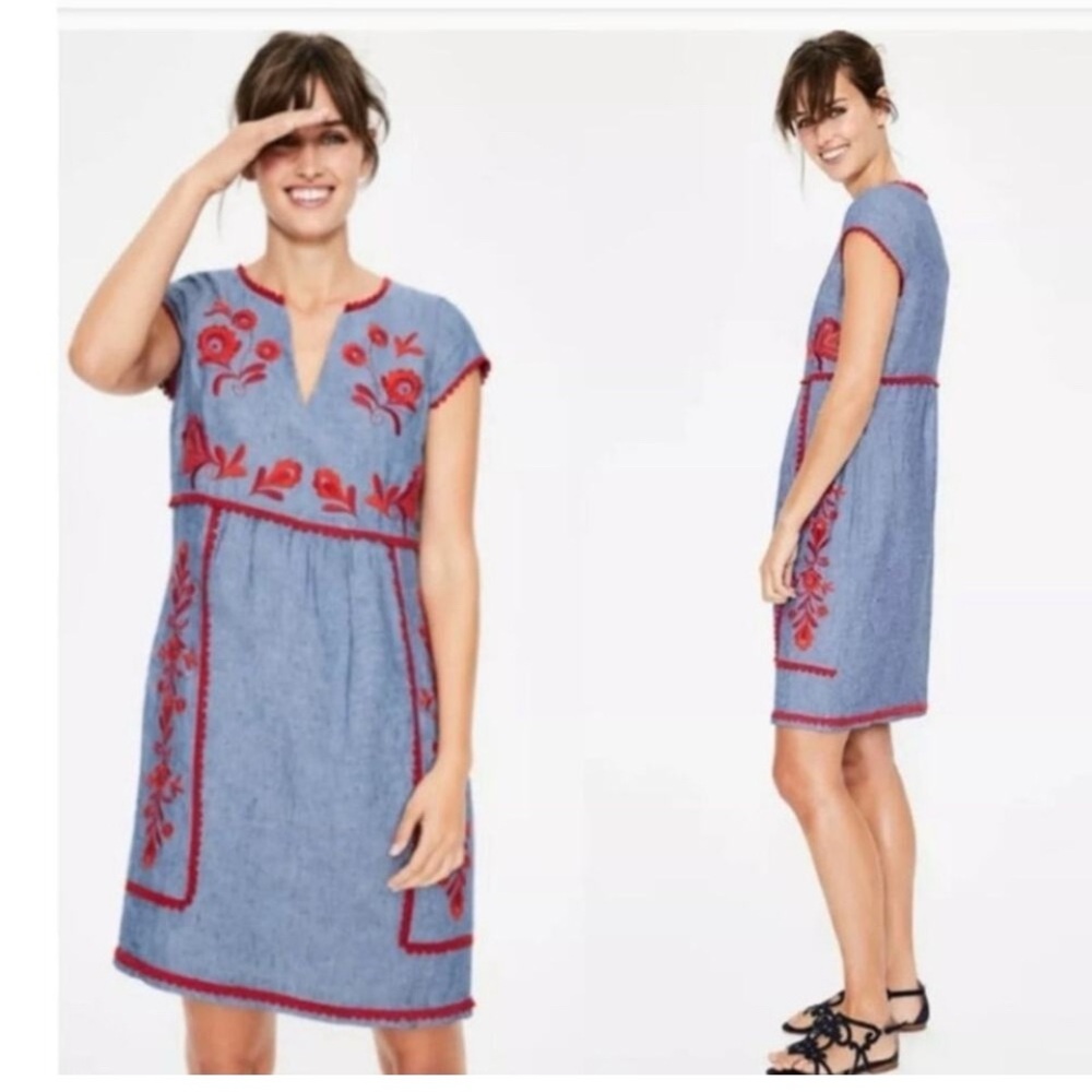 Boden Blue and Red Dress